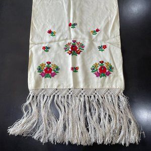 Vintage Silk Shall with Hand Embroidery